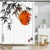 Japanese-Style Flowers Plum Blossom Shower Curtains Bathroom Curtain Frabic Waterproof Polyester Bath Curtain With Hooks