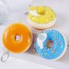 Keychain Pendant Donut Shape Soft Elastic Feel Quick Rebound Squeeze Toy Safe PVC Stress Relief Fidget Toy