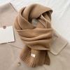 Cold-proof Knitting Wool Scarf Solid Color Winter Warmer Scarf Long Thickened Neckscarf  Winter