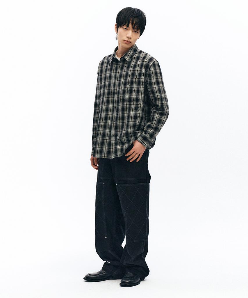 INTEMPOMOOD Honeycomb Double Knee Work Pants_Black
