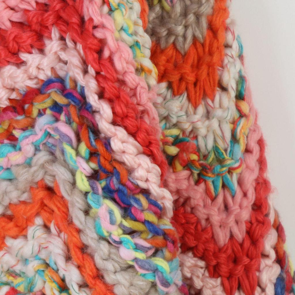 European-American Trendy Rainbow V-Neck Cable Knit Cardigan Sweater - Autumn & Winter Loose Fit for Women.