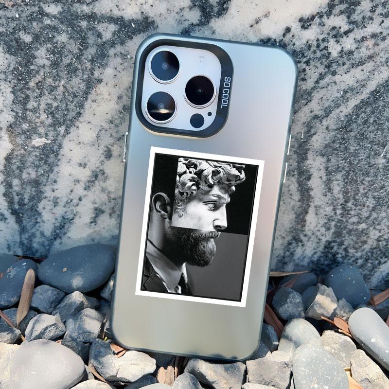Art Aesthetic David Mona Lisa Phone Case For iPhone 16 15 14 13 Pro Max Mini 15 14 Plus 12 11 Pro Max Shockproof Laser Cover