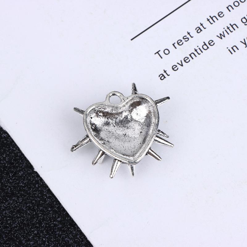 10Pcs Gothic Heart Thorns Spike Charms Punk Necklace Earring Diy Accessories For Jewelry Handicraft Making