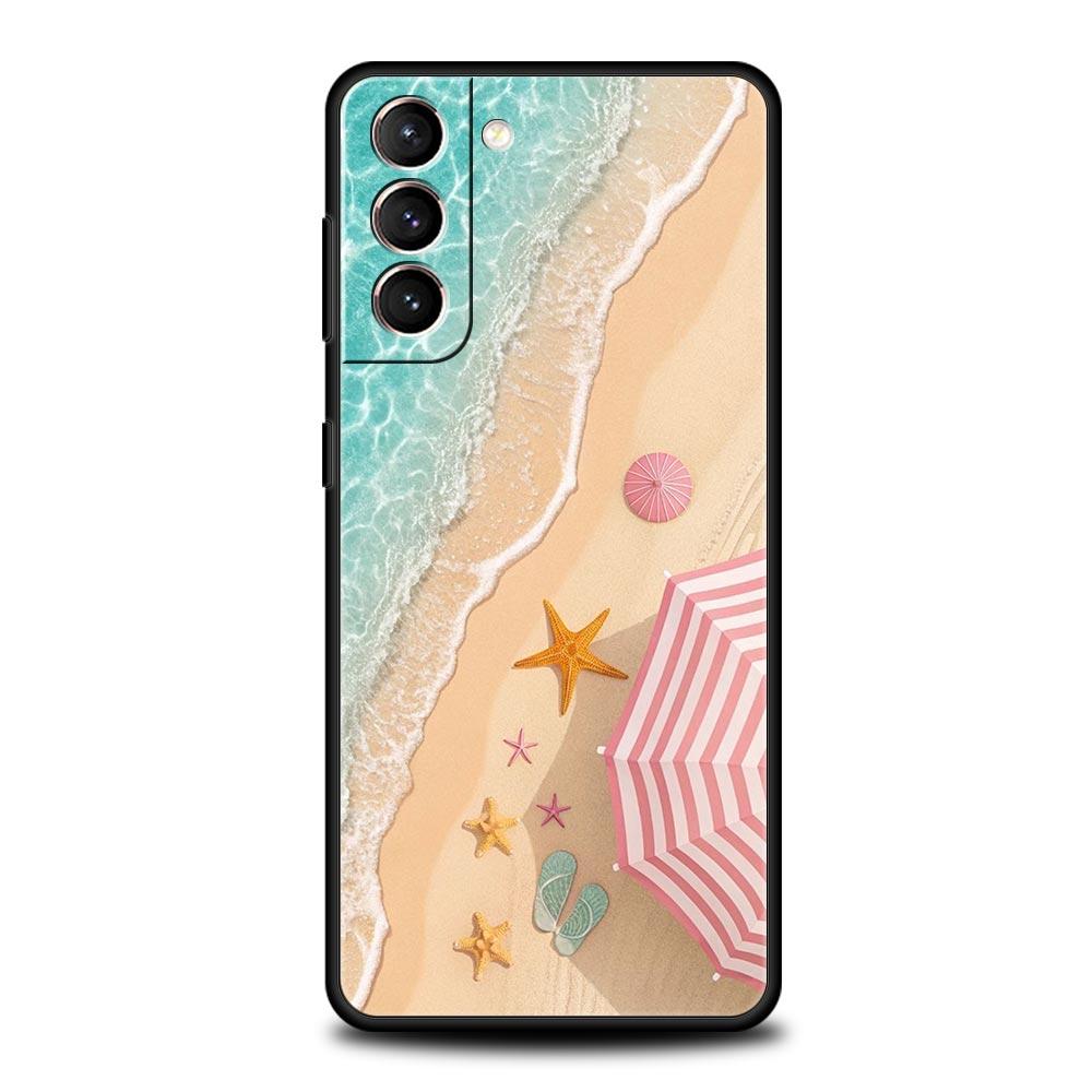 Summer Beach Phone Case for Samsung Galaxy S26 S25 S24 S23 S22 S20 S21 FE Ultra S25 Edge Plus 5G Soft TPU Cover Fundas Capas Bag