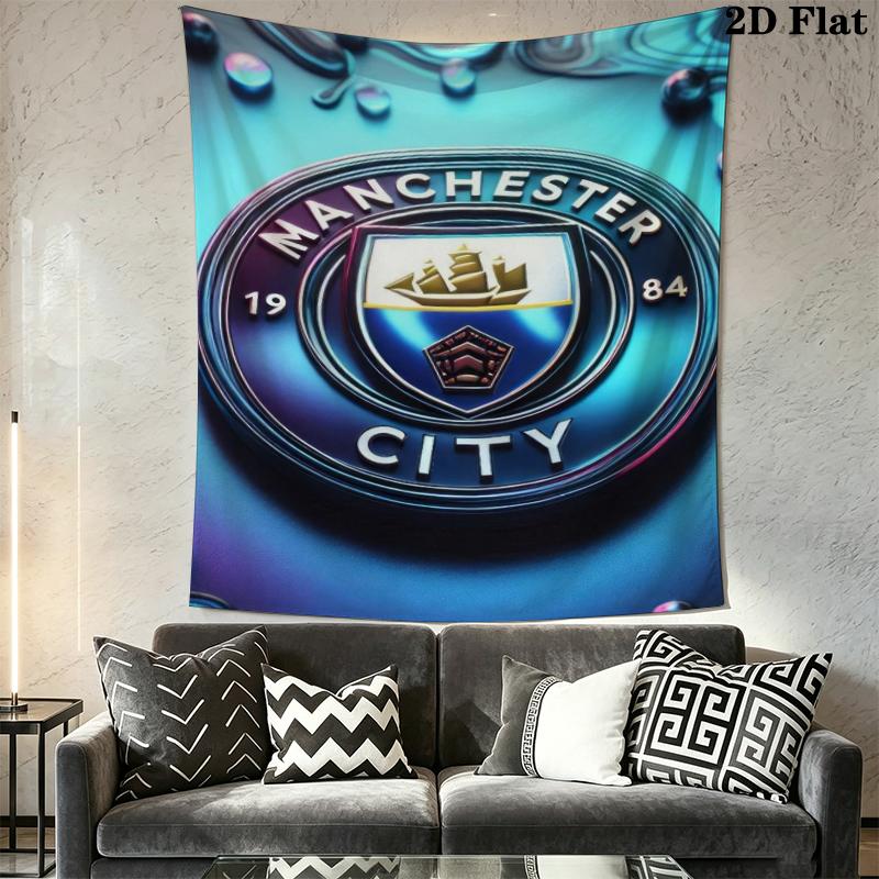 Manchester City Football Clu Wall Tapestry Aesthetic Wall Hanging Printed Fabric Blanket Decorative Tapestries for Bedroom Living Room Home Decor