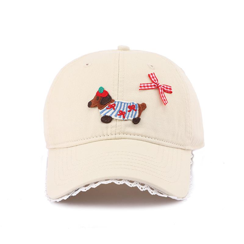 

Baseball Caps For Women Cartoon Puppy Embroidered Dad Hat Trendy Korean Style Casual Sweet Girls Snapback Sunhat 56-58CM жовтий