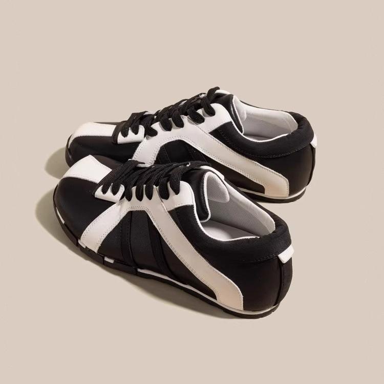 Yunfu Shu Red German training shoes for women's spring and summer 2025 new sports and leisure retro color matching platform zebra shoes