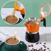 Aluminum Coffee Maker 150ML, Stovetop Moka Pot for Classic Italian and Cuban Cafe Brewing,15.2oz Orange and Black Octagonal Transparent Cover Cuban,