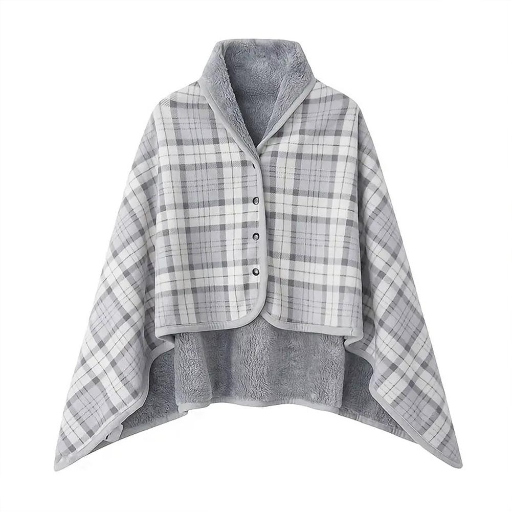 Soft Blanket Wearable Shawl Throw Wrap Doublelayer Plaid Shawl Winter Lady Multifunction Scarf Tartan Warm Blankets for Winter