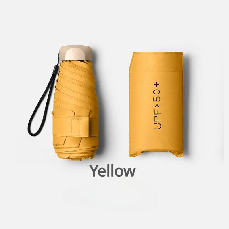 Mini Sun Umbrella Pocket Light Rain Umbrellas Anti Uv 5-Folding Parasol Portable Lightweight Sturdy Sunshade Umbrella for Travel