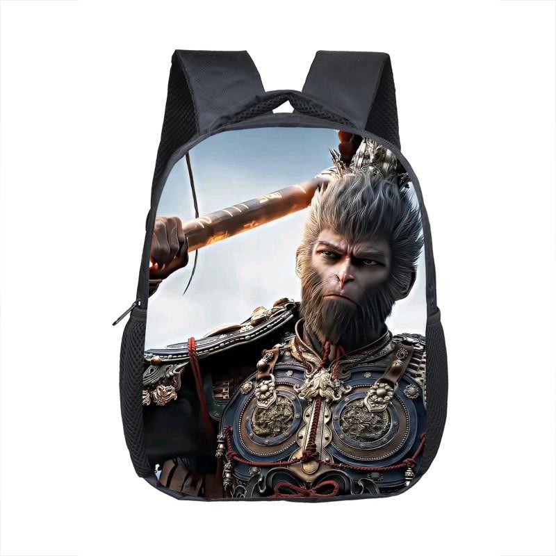 Adorable 2024 Black Myth Wukong Cartoon Backpack For Kids Age 3 To 5 With Breathable Design