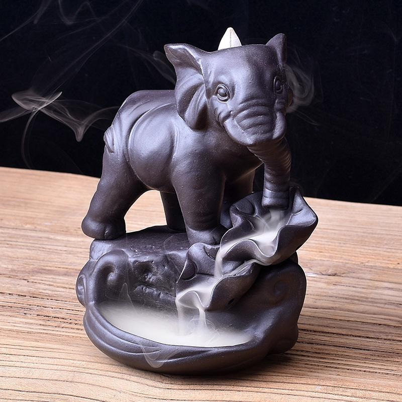 Incense Burner Home Decoration Elephant Ceramic Purple Sand Incense Burner