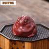 Yixing Purple Clay Attracting Wealth Golden Toad Tea Pet Elegant Tea Sculpture Tea Figurine Play Toys Tea Statue Ornaments Gift