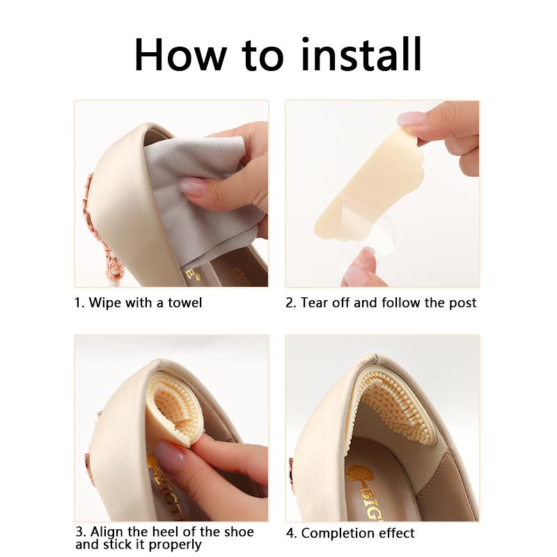 Silicone Gel Heel Cups Anti Pain Shoe Heel Stickers Insole for High Heels Heel Protector Pad Inserts Shoe Size Reducer for Women