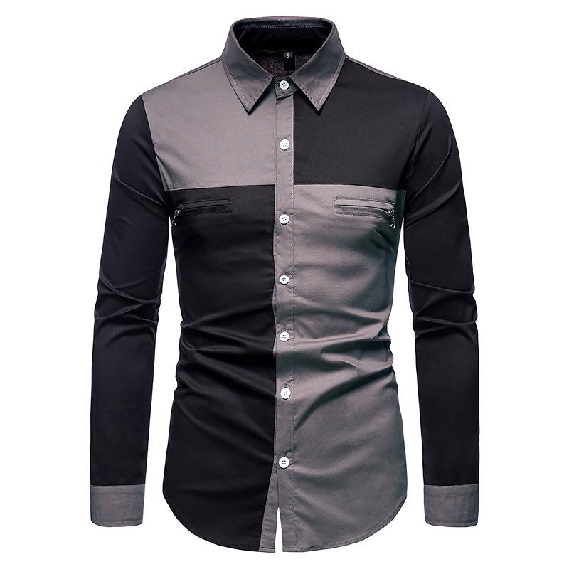 Buy Men's Black and White Stitching 