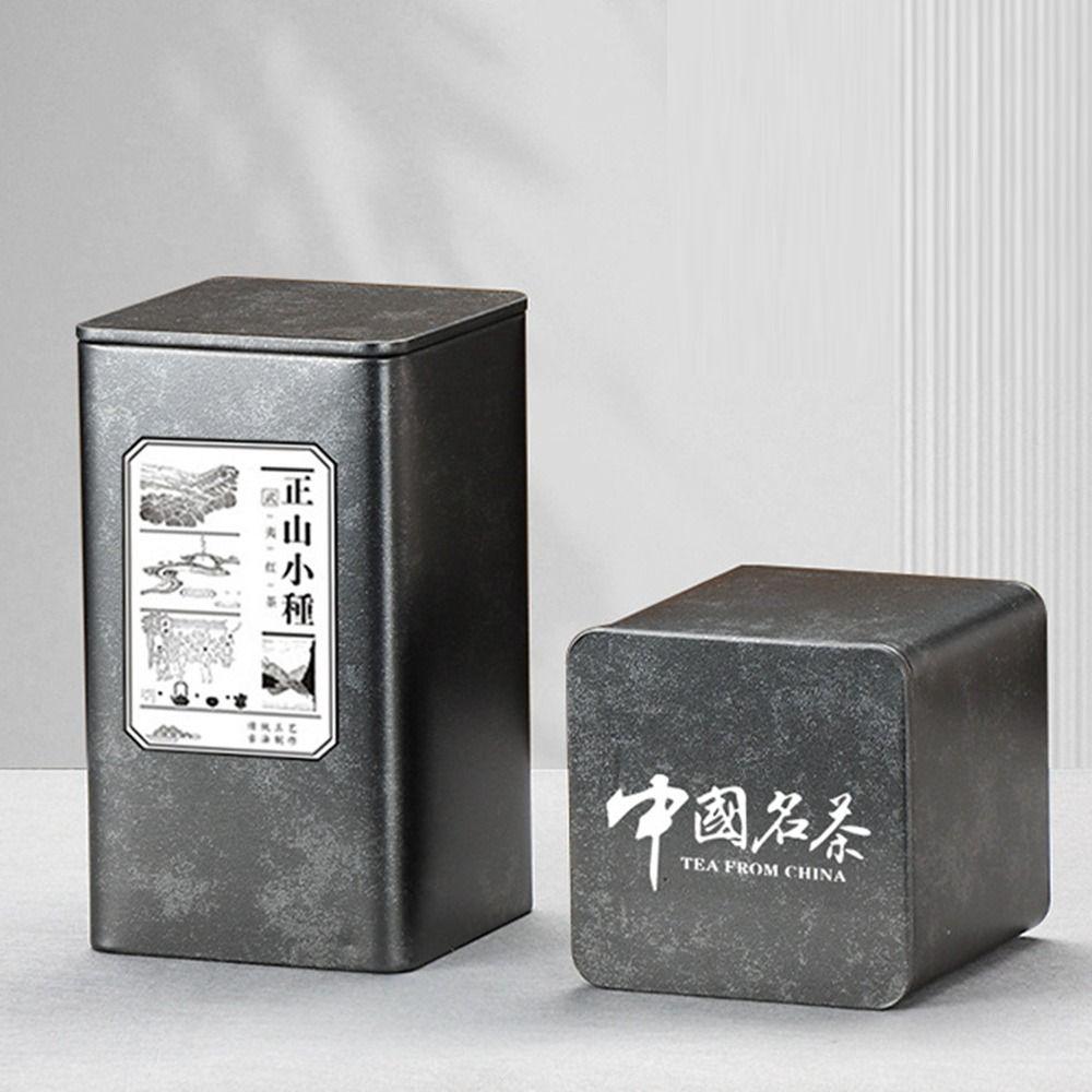 Square Tea Tin Large Capacityf Sealed Tea Can Hiqh Quality Coffee Bean Storage Box  for Home&Travel