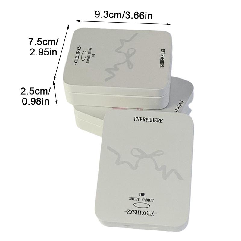 Cute Cartoon Bow Iron Box Girl Hairpin Photocard Sticker Dustproof Storage Box Kawaii Office Desktop Organizer