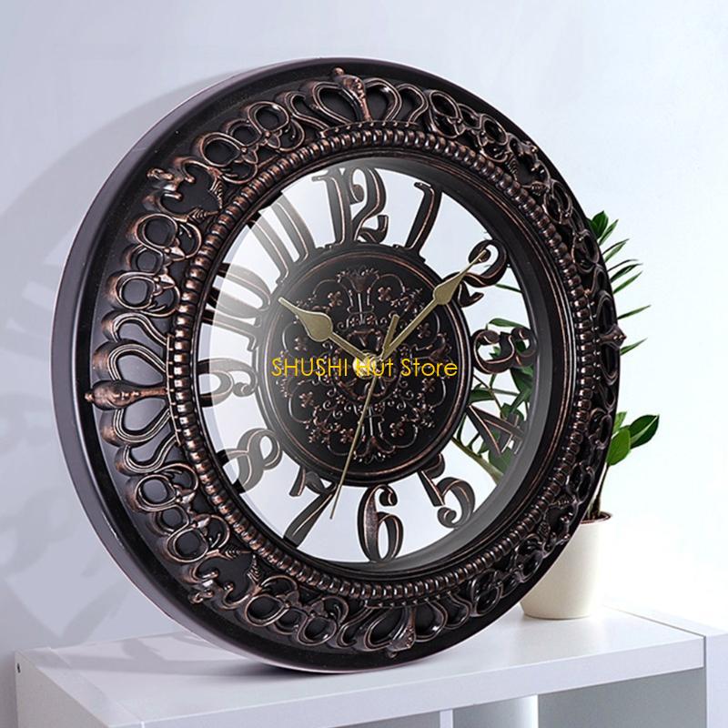 Elegant European Styles 12inch Round Wall Clock for Home Or Office Decoration D57B