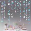 Glitter Surface Music Notes Star Glitter Hanging Banner Note Elements Star Shape Musical Theme Decoration Hanging Design