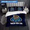 Set Biancheria da Letto Morbido Stampato Design FC Porto 3 Pezzi, Include 1 Federa Copripiumino e 2 Federe Federe Perfetto per Camera da Letto, Dormitorio, Regalo per Fan