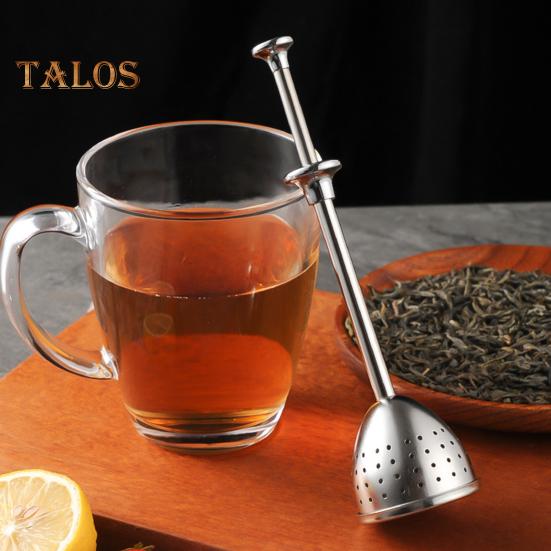 Teesieb, Edelstahl-Tee-Ei, wiederverwendbar, einfach zu bedienen, langer Griff, Filter für lose Teeblätter, Heimbedarf