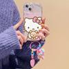 Cartoon Hello Kitty Bracket Pendant Case For OPPO Reno 15F 15 Pro 5G 14F 13F 12F 11F 14 13 12 11 Pro A6X A6 A5 Pro A60 5G Casing