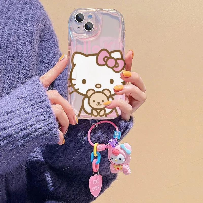 Cartoon Hello Kitty Bracket Pendant Case For OPPO Reno 15F 15 Pro 5G 14F 13F 12F 11F 14 13 12 11 Pro A6X A6 A5 Pro A60 5G Casing