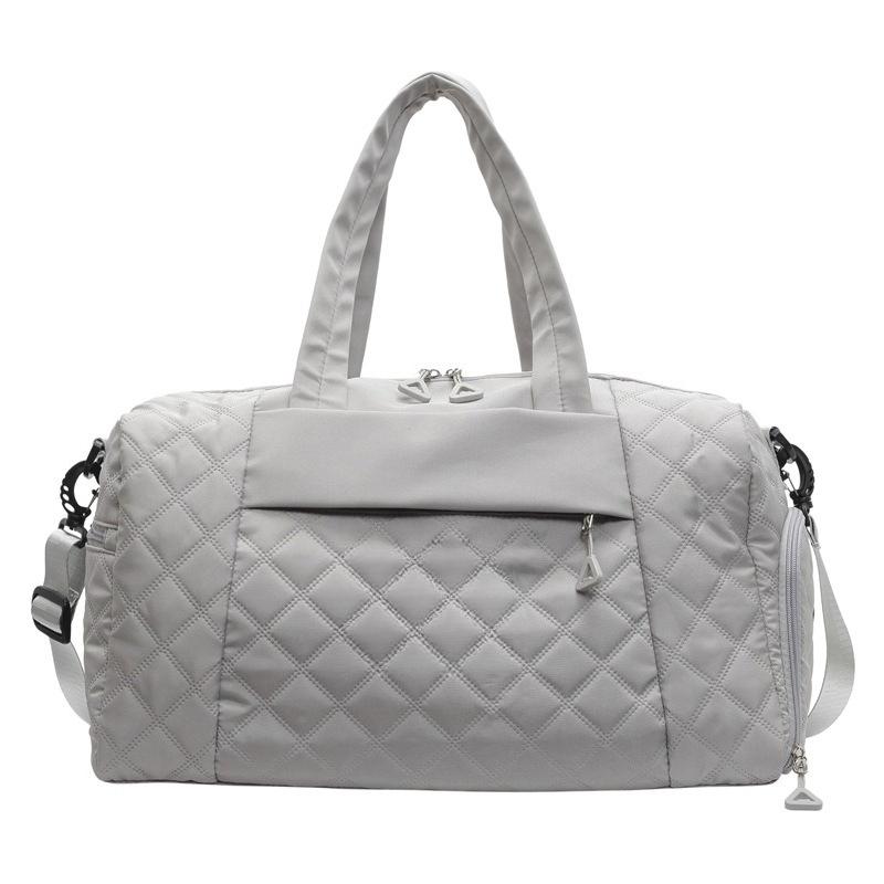 

Спортивная и досуговая фитнес-сумка с сухим и мокрым разделением, сумка-тоут для коротких поездок, однотонная ромбовидная, можно использовать для надевания на выдвижную ручку серый