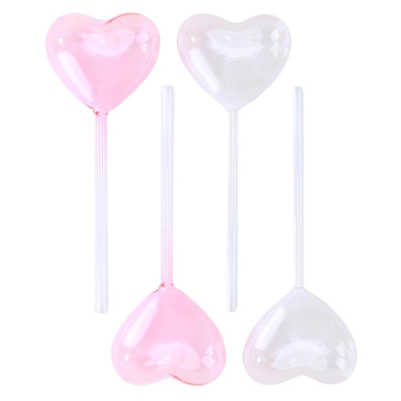 2Pcs Plant Glass Watering Globes Self Watering Globes Heart Shape Self Watering Bulbs Devices Plant Watering Bulbs
