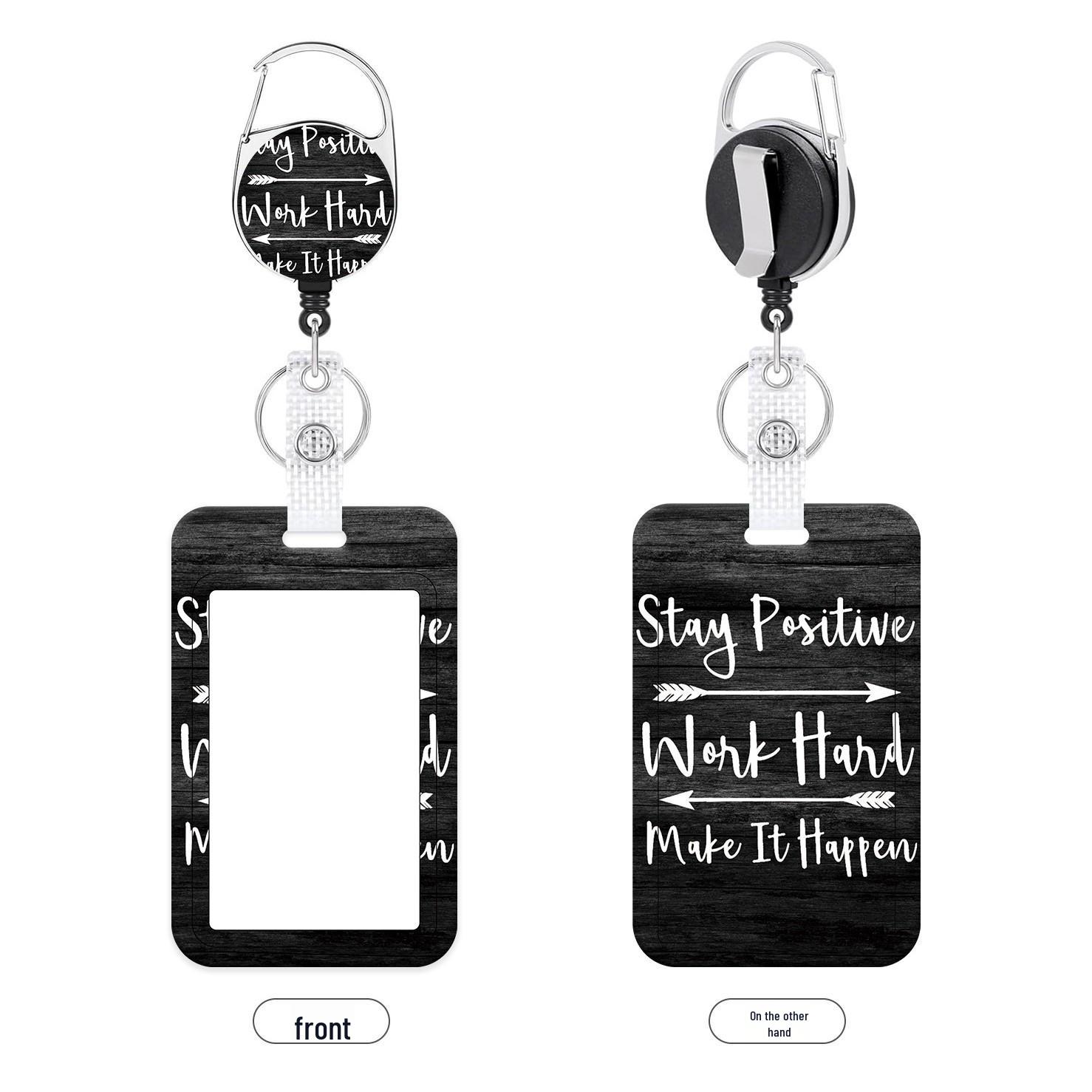 UV Print ID Card Holder with Metal Clip Lanyard for Badges and Student IDs