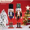 2pcs Nutcracker Puppet Soldier Ornament Doll Merry Christmas Decoration Creative Gift Wooden Handicrafts Desktop Cute Ornament