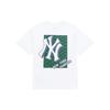MLB New York Yankees Floral Logo Print American Vintage Short Sleeve T-Shirt Unisex T-Shirts White 3ATSM3033-50WHS