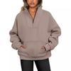 2025 Herbst/Winter Damen Casual Stehkragen Fleece-Sweatshirt mit Taschen und Reißverschluss.