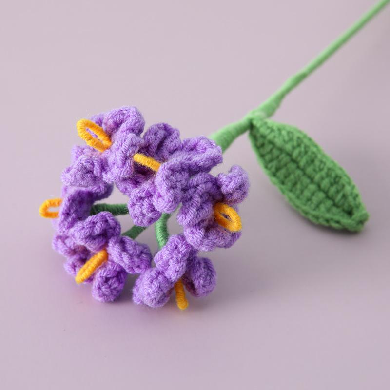 1pc Crochet Flowers Finished Bouquet  Handwoven Knitted Graduation Flower Cute Artificial Decorative Flowers Wedding Home Decor