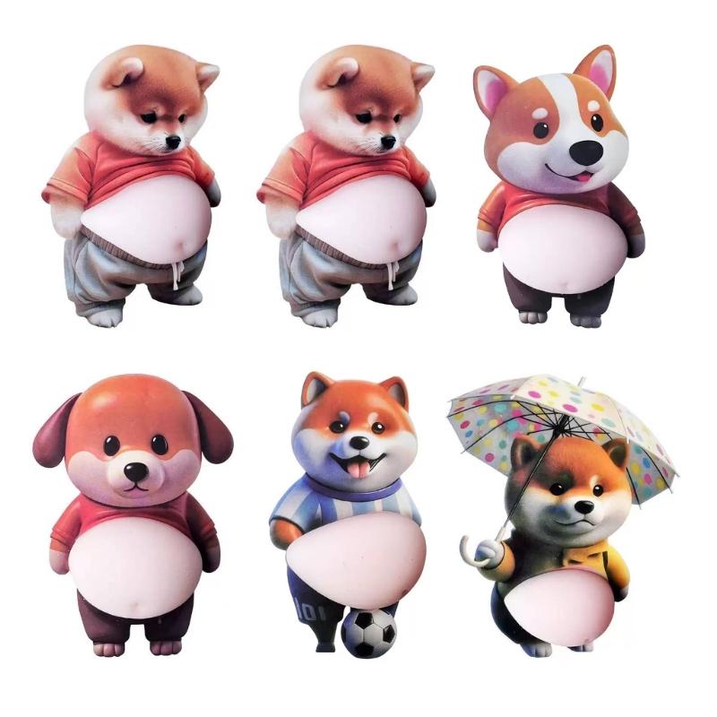 Pressure Relieving 3D Adhesive Dog Sticker Shiba Inu Design Suitable for Preventing Car Door Collisions Home Decoration