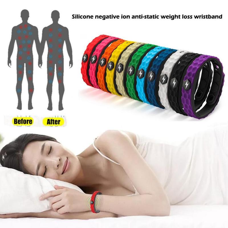 Fashion Silicone Anion Bracelet Men Women Anti-static Ion Sport Wristband Energy Negative Couple Bangle Balance Bracelet