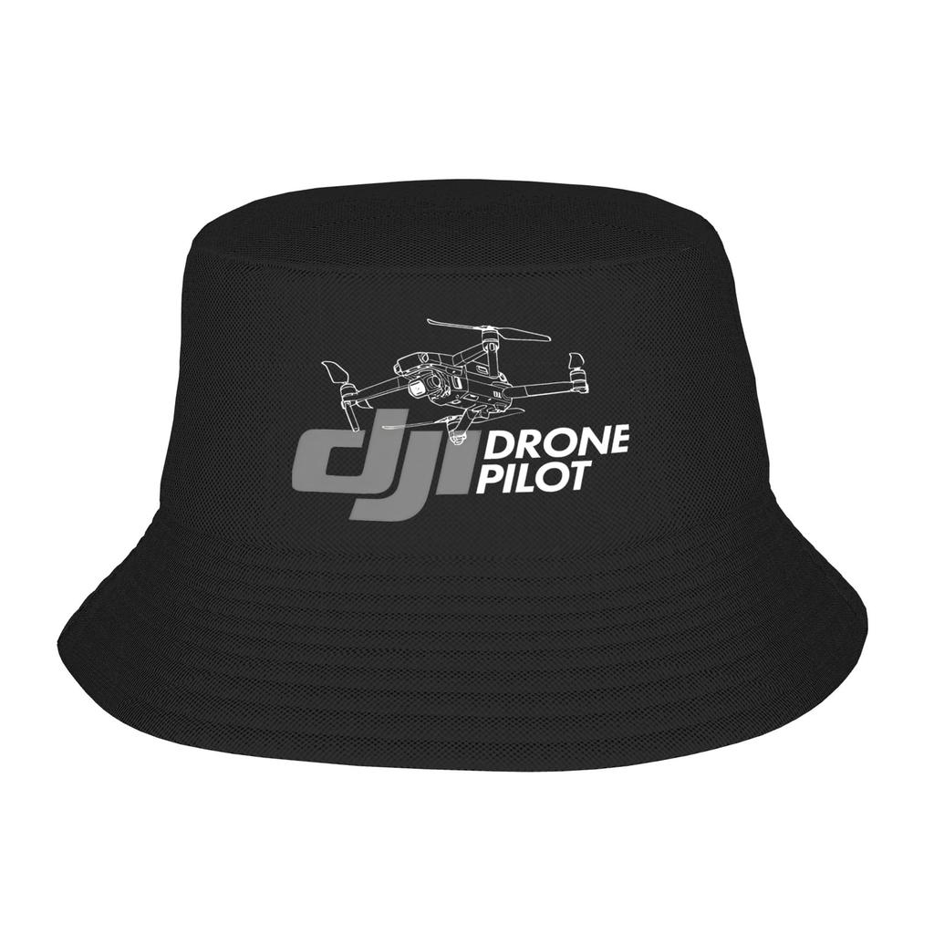 Unisex Ddjis Drone Pilot Logo Bucket Hat Personality Fisherman Hats Spring Trendy Fishing Caps Harajuku Printed Sun Hat