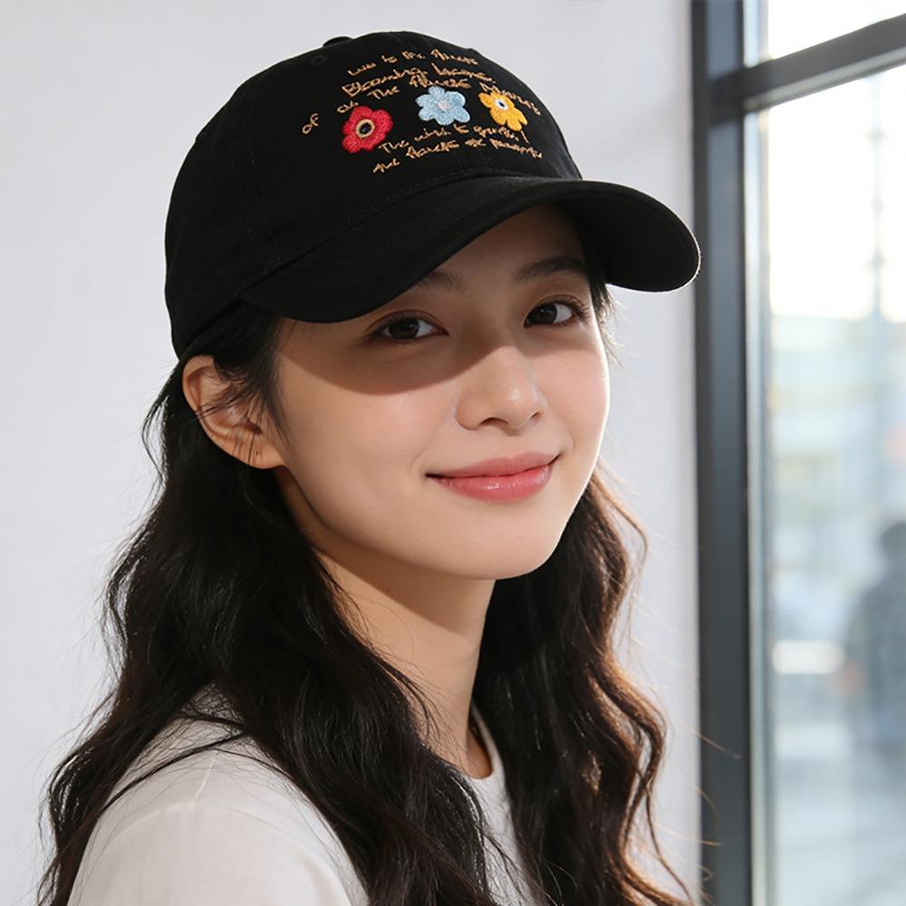 Flower Embroidery Baseball Cap Multicolor Sunshade Hat Fashion Sports Hat  Casual Outdoor
