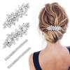 Sparkling Rhinestones Bride Hair Clip Wedding Hair Pin Spring Barrette Hair Ornament for Bride Ceremony Photography Wear