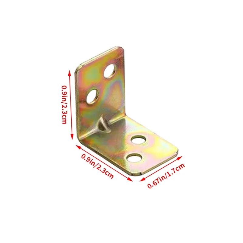 L-shaped 90 degree right angle fastener corner code, bracket 4-hole hardware accessories fastener, fixed wooden furniture
