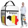 Belgium Flag Map Design In French Insulated Lunch Bag for Women Office Cooler Thermal Food Box Tote Lunch Boxes Container