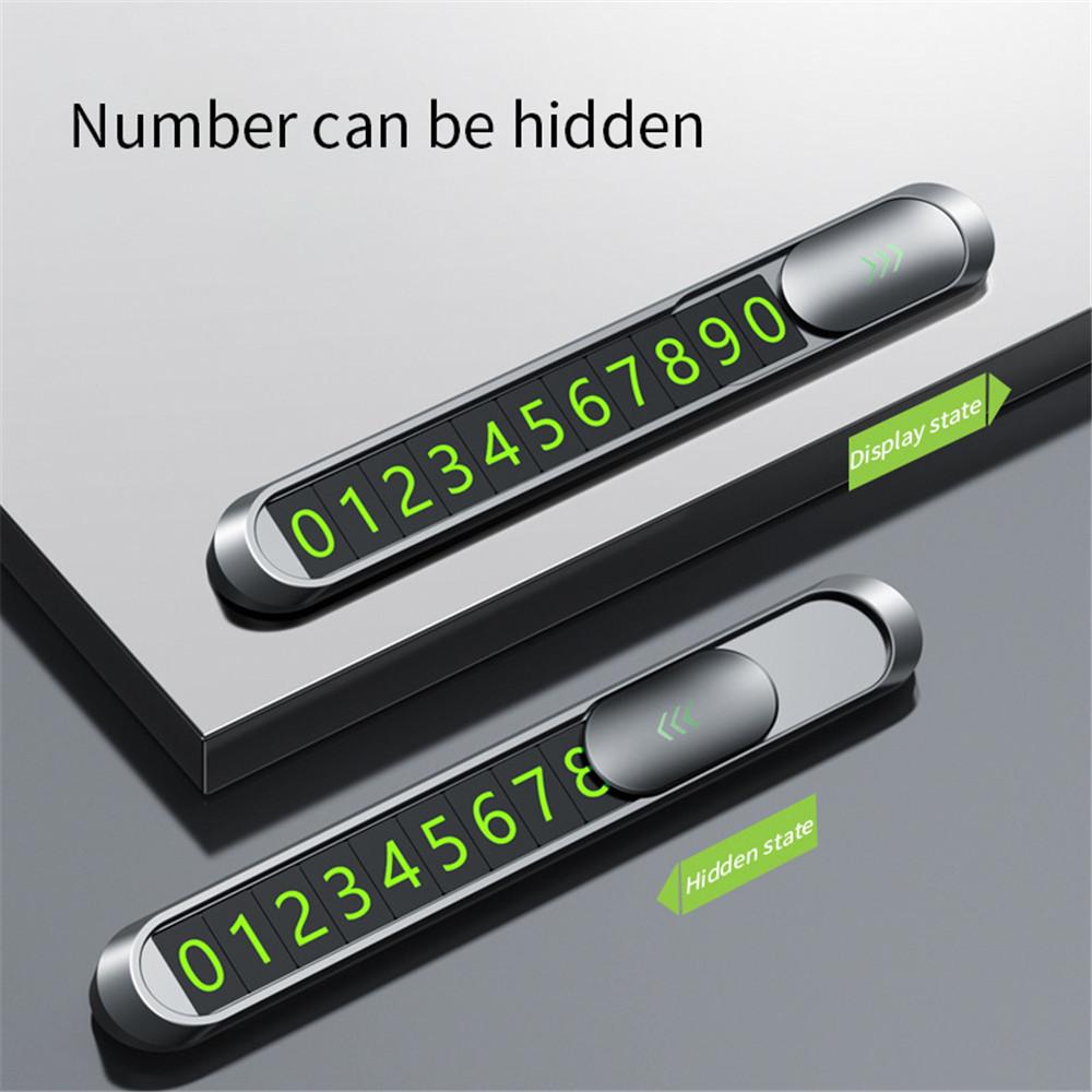 1PC Car Temporary Parking Card Phone Number Plate Auto Luminous Parking License Numbers Can Be Hidden Car Accessories Interior