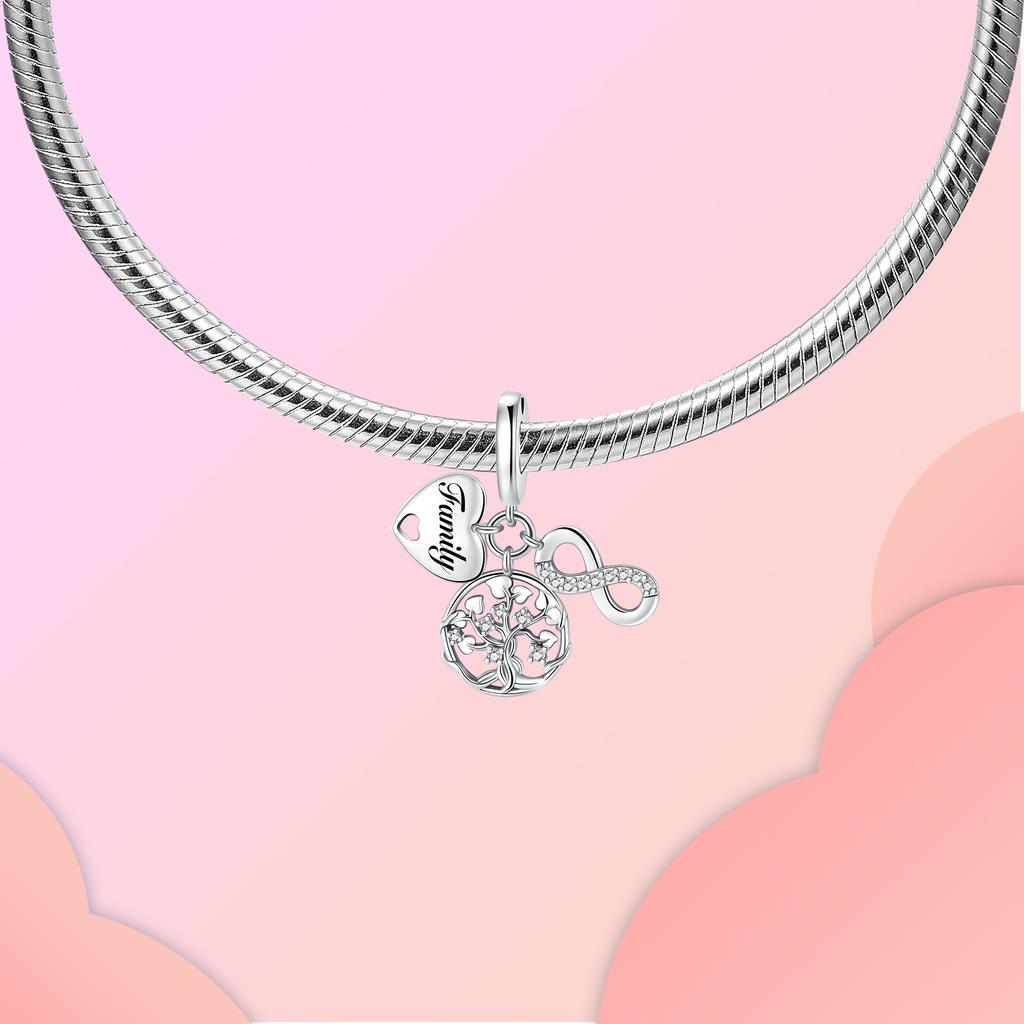 Copper Family Tree Of Life Cross Hollow Pendant Charm Fit 4Mm Hole Diamete Beads Bracelets Women Handmade Jewelry Gift