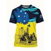 T-shirt Stampata 3D con Bandiera Australiana da Uomo Grafica Opera di Sydney Magliette Oversize Maniche Corte Tee Sportive Magliette Larghe