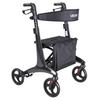 Rollator Walker with Seat for Seniors, Foldable Lightweight Rolling Walker, Carbon Fiber Mobility Walking Aid with 8" Solid PVC Wheels and Adjustable