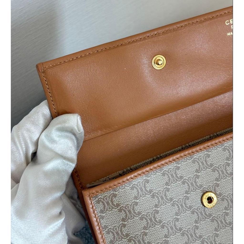 Used 【Excellent Condition】Celine Macadam PVC x Leather Bi-fold Wallet, Beige Tones cw553