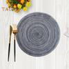 2 Pcs Anti-Slip Round Table Mat Set Woven Placemats Dining Table Non-Slip Coasters for Kitchen Heat Resistant Bowl Pads Drink Mats
