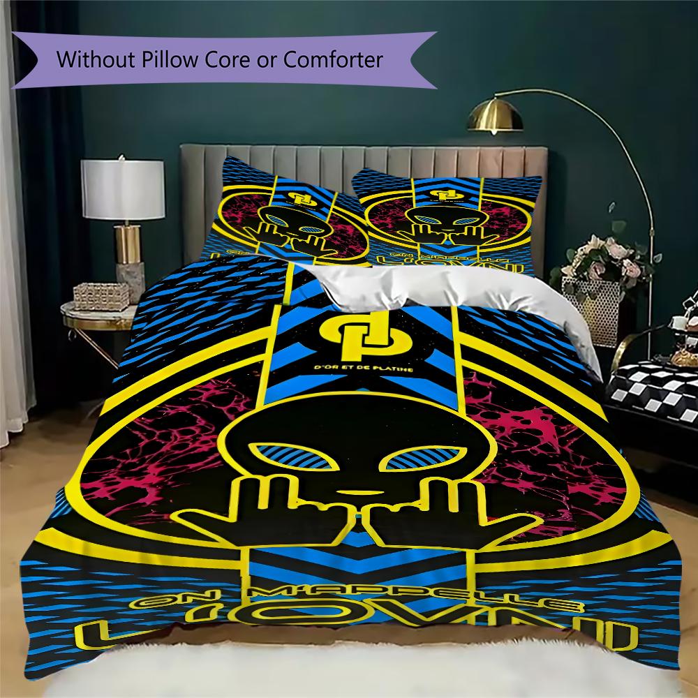 Jul C'Est Pas Des Lol Pattern Bedding uilt Set uilt Cover Pillowcase Home Decoration Birthday Gift (1 * duvet cover + 2 * pillowcase without core)56