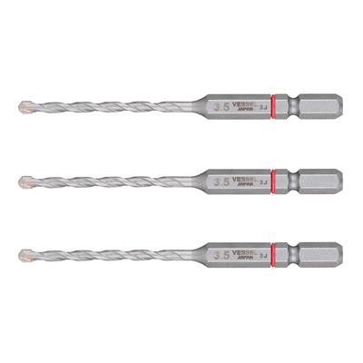 VESSEL Cushion Drill Bit Set for Porcelain Tiles (3-piece Set, 3.5mm) (CPD3S-3.5)