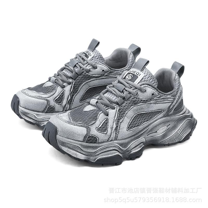 

Папины кроссовки мужские осенние кожаные дышащие новая модная тенденция универсальные на платформе кроссовки для бега повседневные спортивные трендовые кроссовки 38